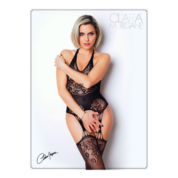 Bodystocking noir porte-jarretelles - Le Numéro 15 - Collection Bodystocking 